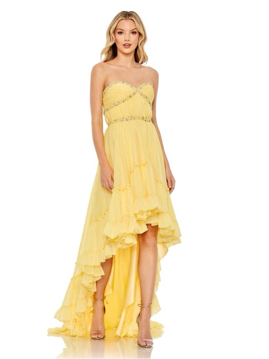 Mac Duggal Dresses & Skirts - Mac Duggal Strapless Ruffle High Low Dress